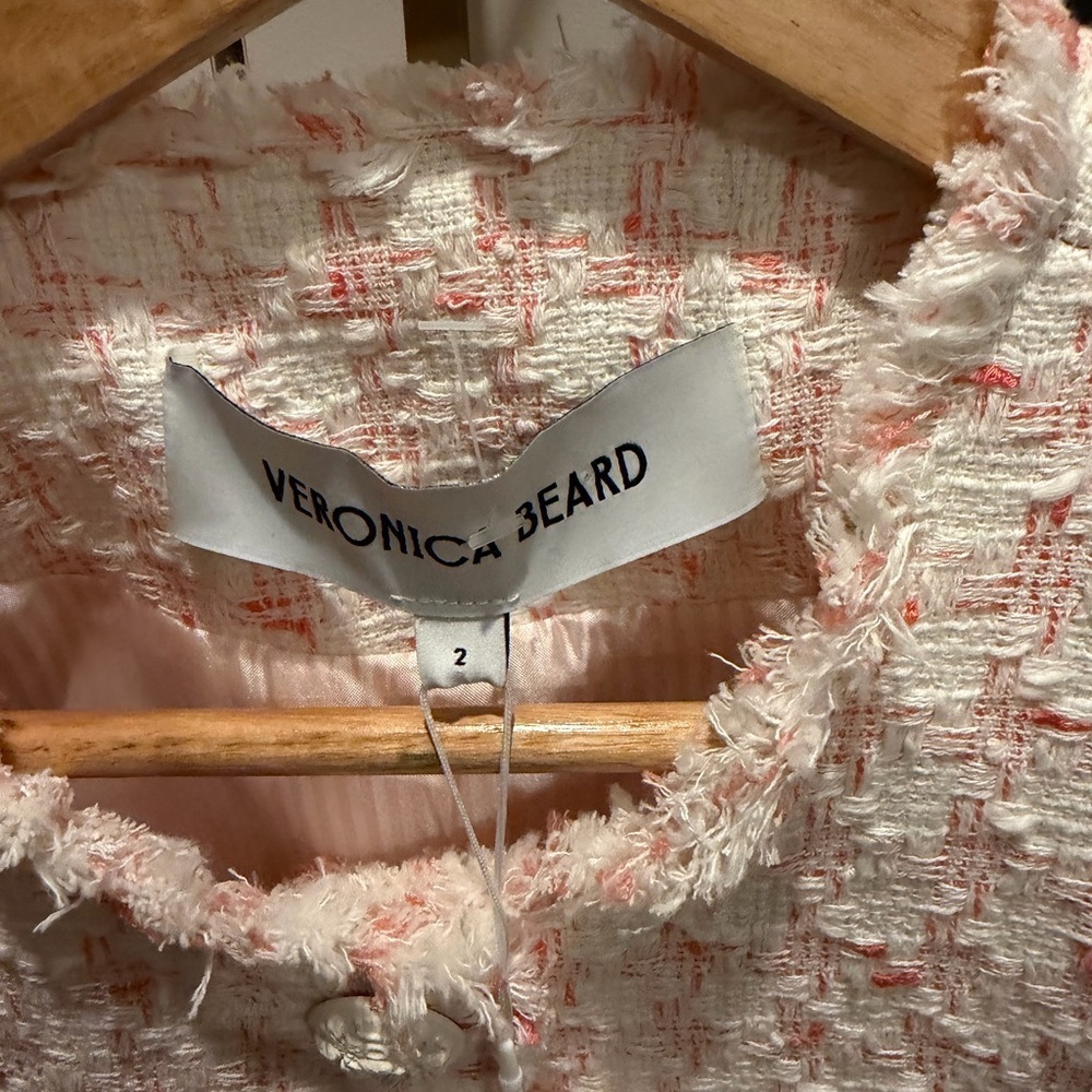 Veronica Beard Olbia Tweed Jacket - Cream and Pink - Picture 5 of 8